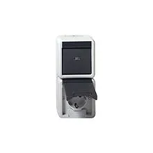 GIRA, AP-WG, 017633, Steckdose/ Schalterkombi, senkrecht, AP, reinweiss