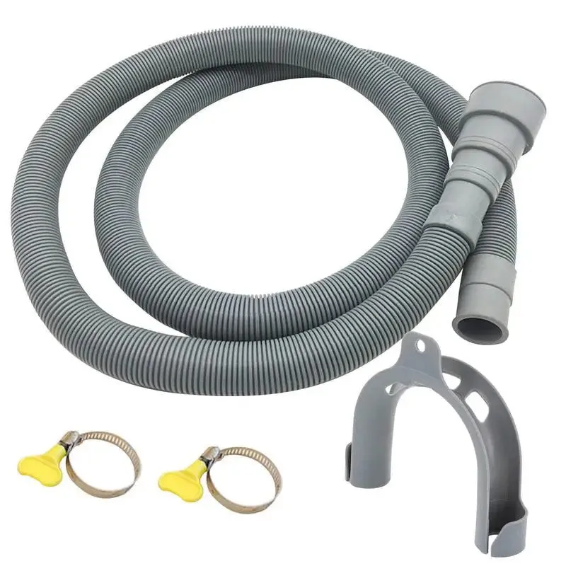 1.5/2/3/4M PVC Washing Machine Dishwasher Drain Waste Hose Extension Pipe With Bracket Set Wash Machine