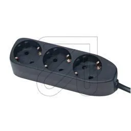 3-fach Steckdose 3G1,5 schwarz 5m 11352 / 30352