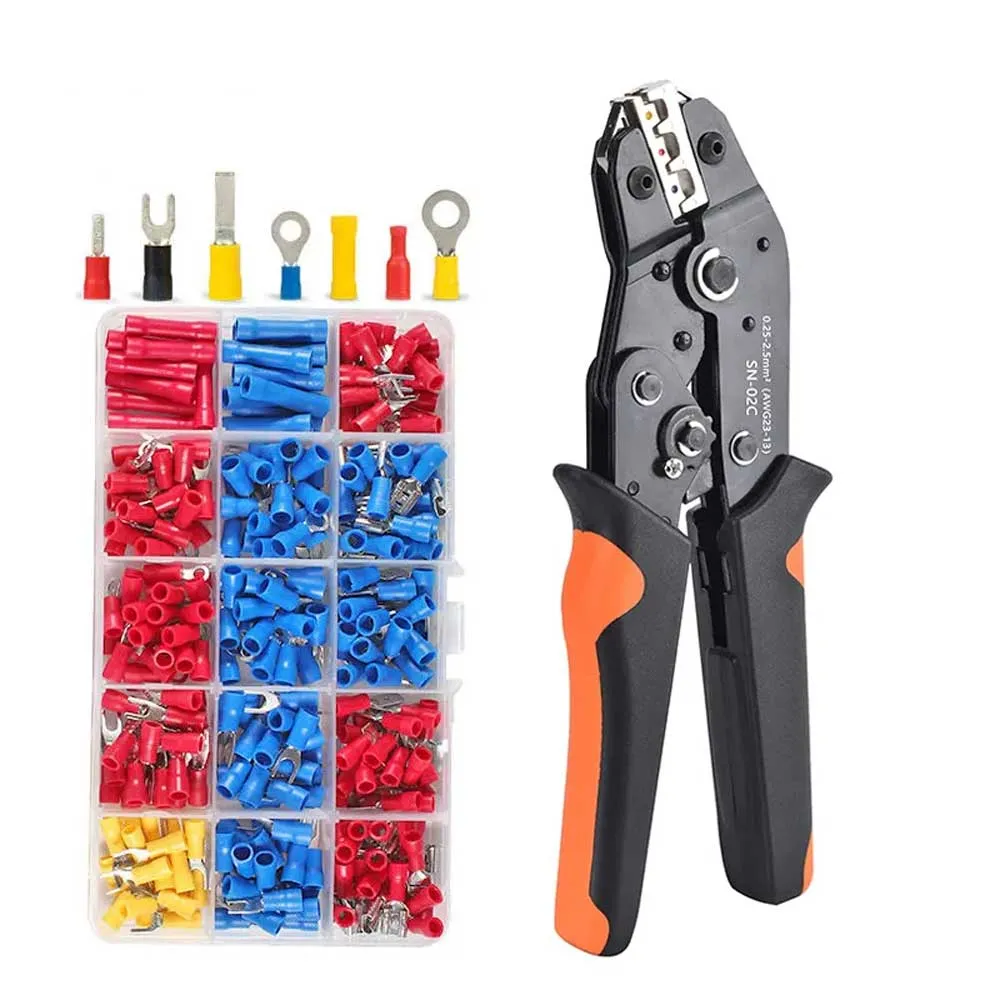 Wire Crimping Tool Set with Assorted Electrical Connectors and Terminals