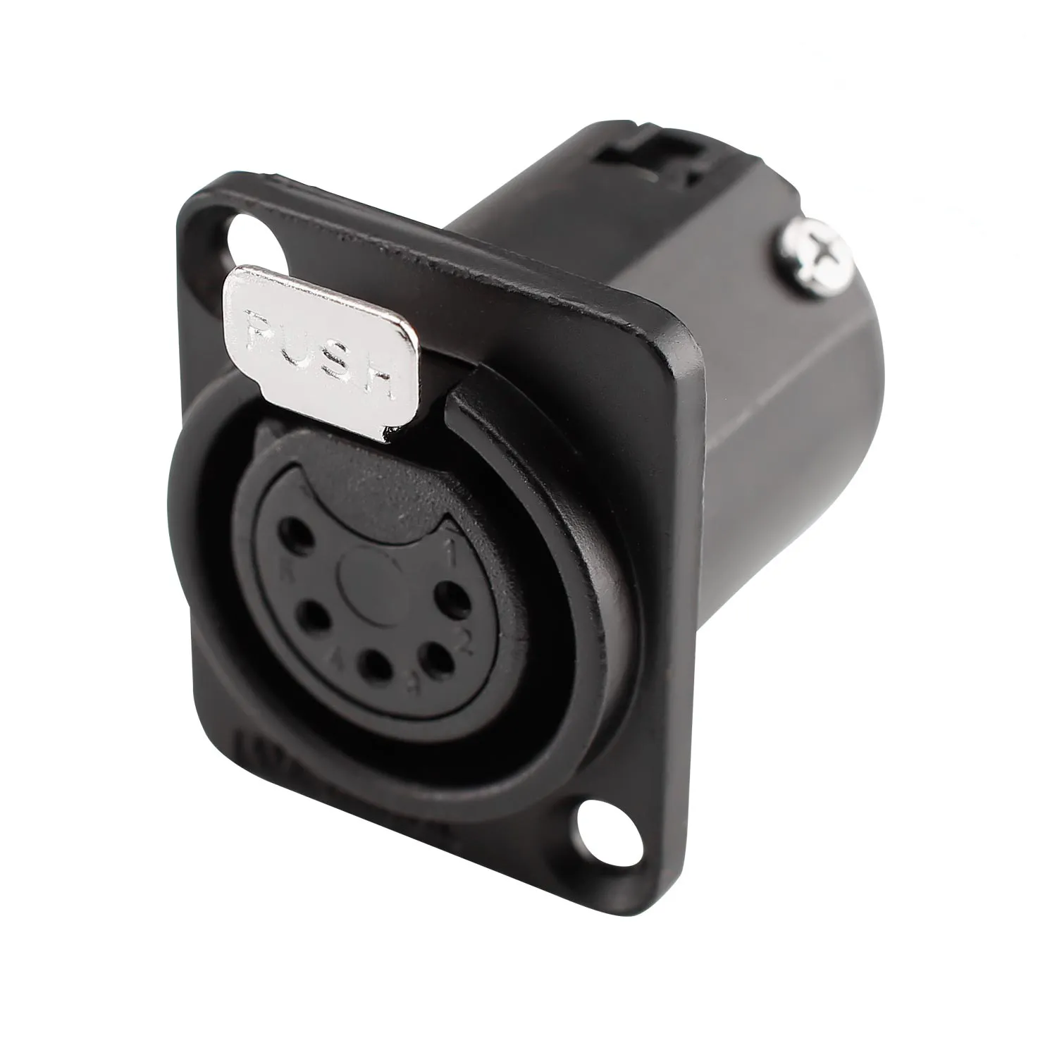 Amphenol XLR, 5-pol , Metall-Snap-In-Einbaustecker, versilberte(r) Kontakt(e), Type D, schwarz