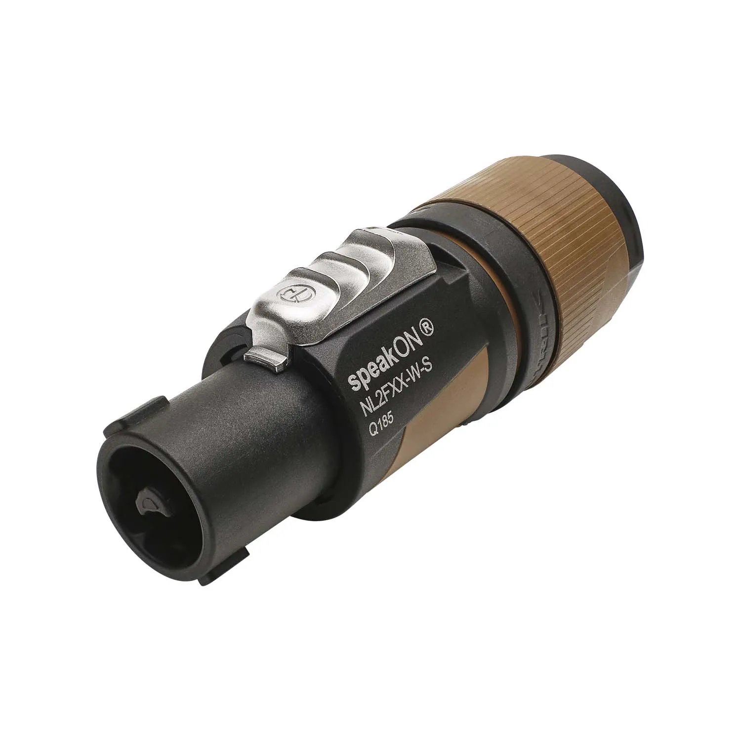 NEUTRIK® speakON®, 2-pol , Kunststoff-, Schraubkontakt mit Drahtschutz-Kabelbuchse, versilberte(r) K