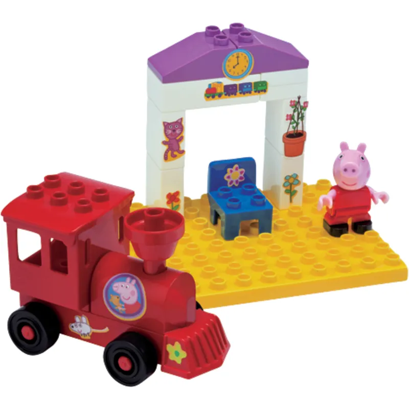 BIG 57072 BIG BLOXX Peppa Pig Zughaltestelle ab 1,5 Jahren Abmessungen 200x200x130mm
