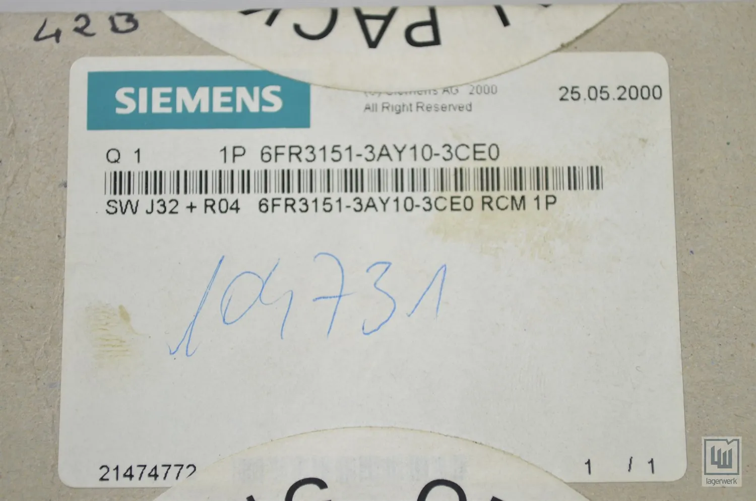 SIEMENS 6FR3151-3AY10-3CE0 / 6FR3 151-3AY10-3CE0, SIROTEC RCM 1P, Modulkarte - NEU