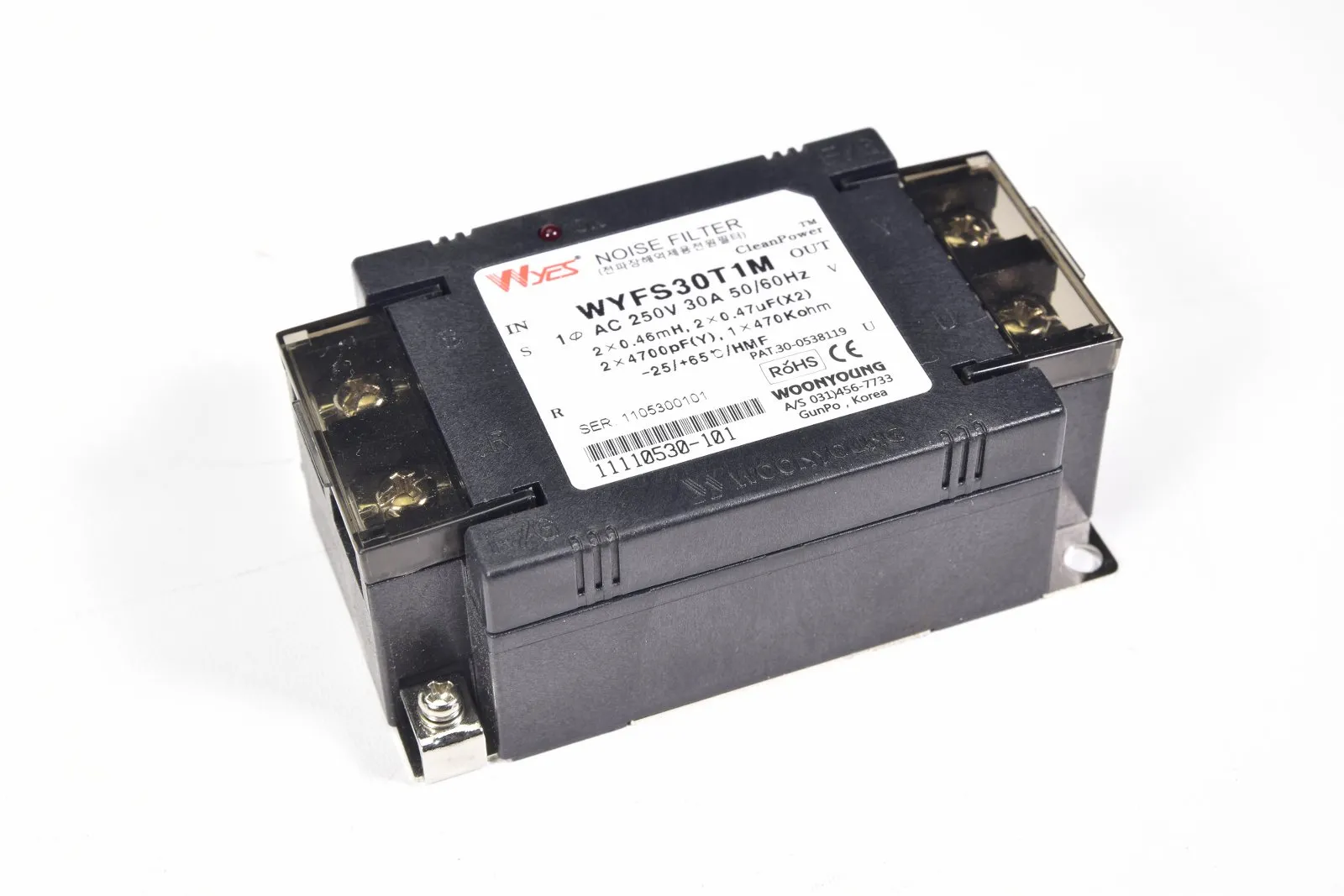 WOONYOUNG WYFS30T1M, Netzfilter 250VAC 30A