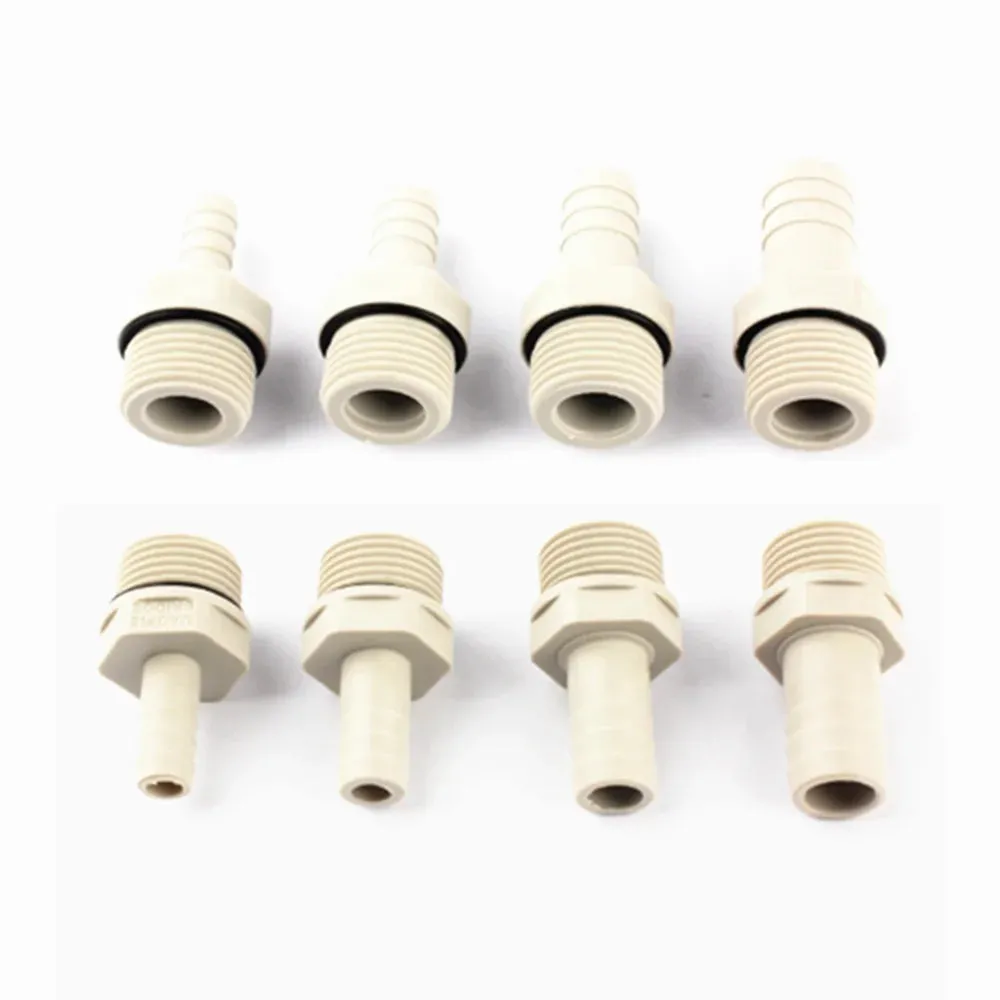1 Piece 3/8" 1/8" 3/4" 1/4" 1/2" Hose Tail Connector Plastic Male Threaded Irrigation Pipe Fittings
