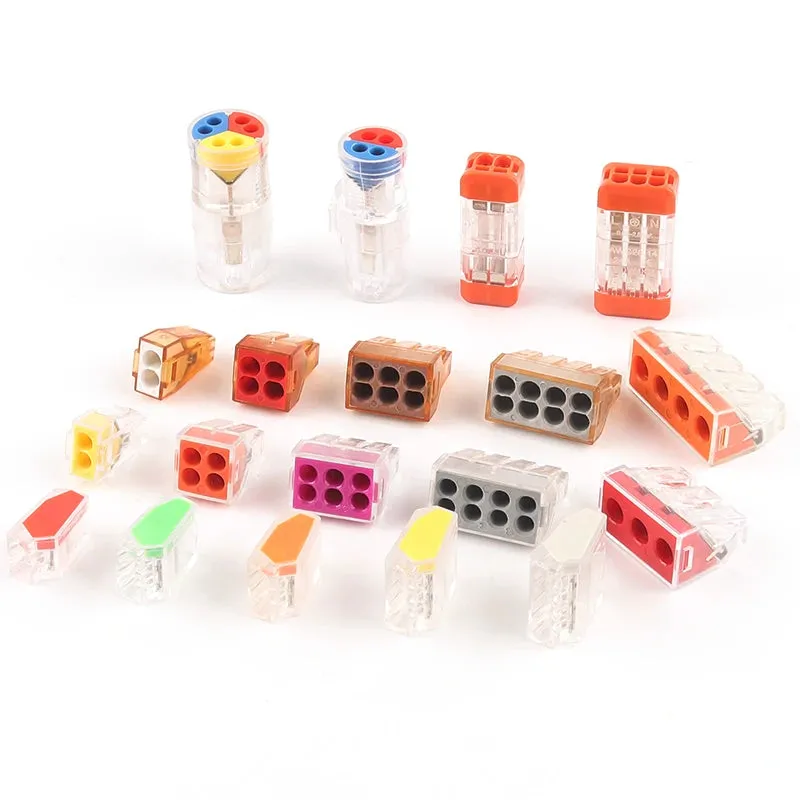 1/5/10PCS Universal Compact Junction Box Spring Conductor Splicing Wiring Connector Terminal Block Push-in Wire Cable Connectors