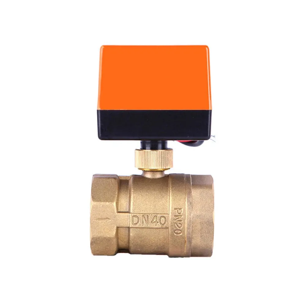 1/2" 3/4" 1" 1-1/2" 1-1/4" 2" Ball Valve for Flow Control in Zone Valves AC220V/3-Wire Shut-Off Ball Valve Brass Stop Valve 2 Ways/Stable Motorized Ball Valve