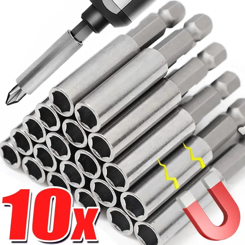 10/1pcs Magnetic Screwdriver Extension Rod Carbon Steel Screwdrivers Bit Holder Power Tools Hexagonal Handle Extended Connecting