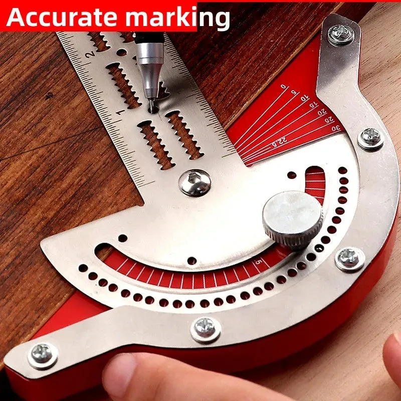 Woodworkers Edge Ruler Stainless Steel Protractor Angle Precision Carpenter Measuring Tool