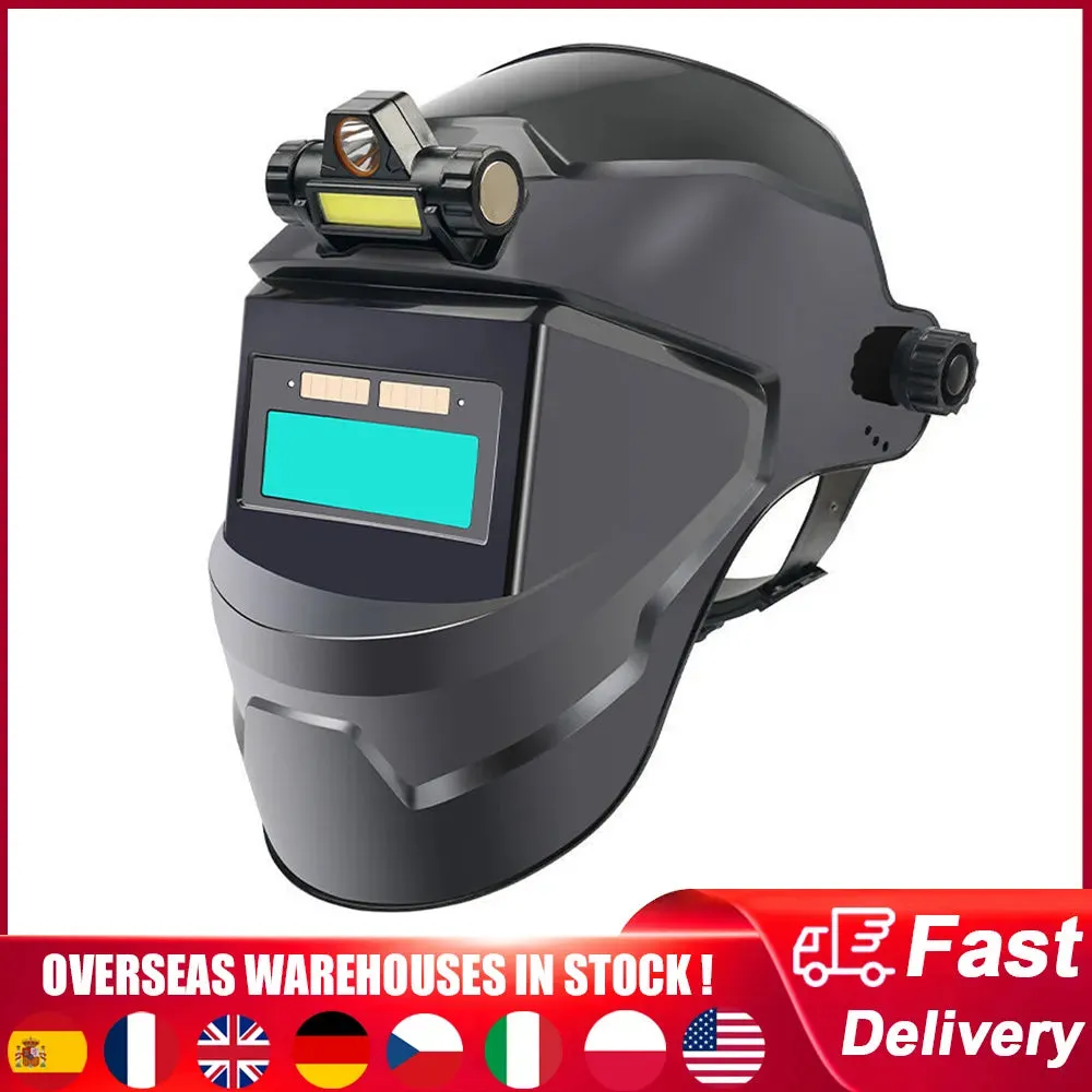 Welding Masks Automatic Variable Light Adjustment Large View Auto Darkening Welding Facemask for Arc Welding Grinding Cutting