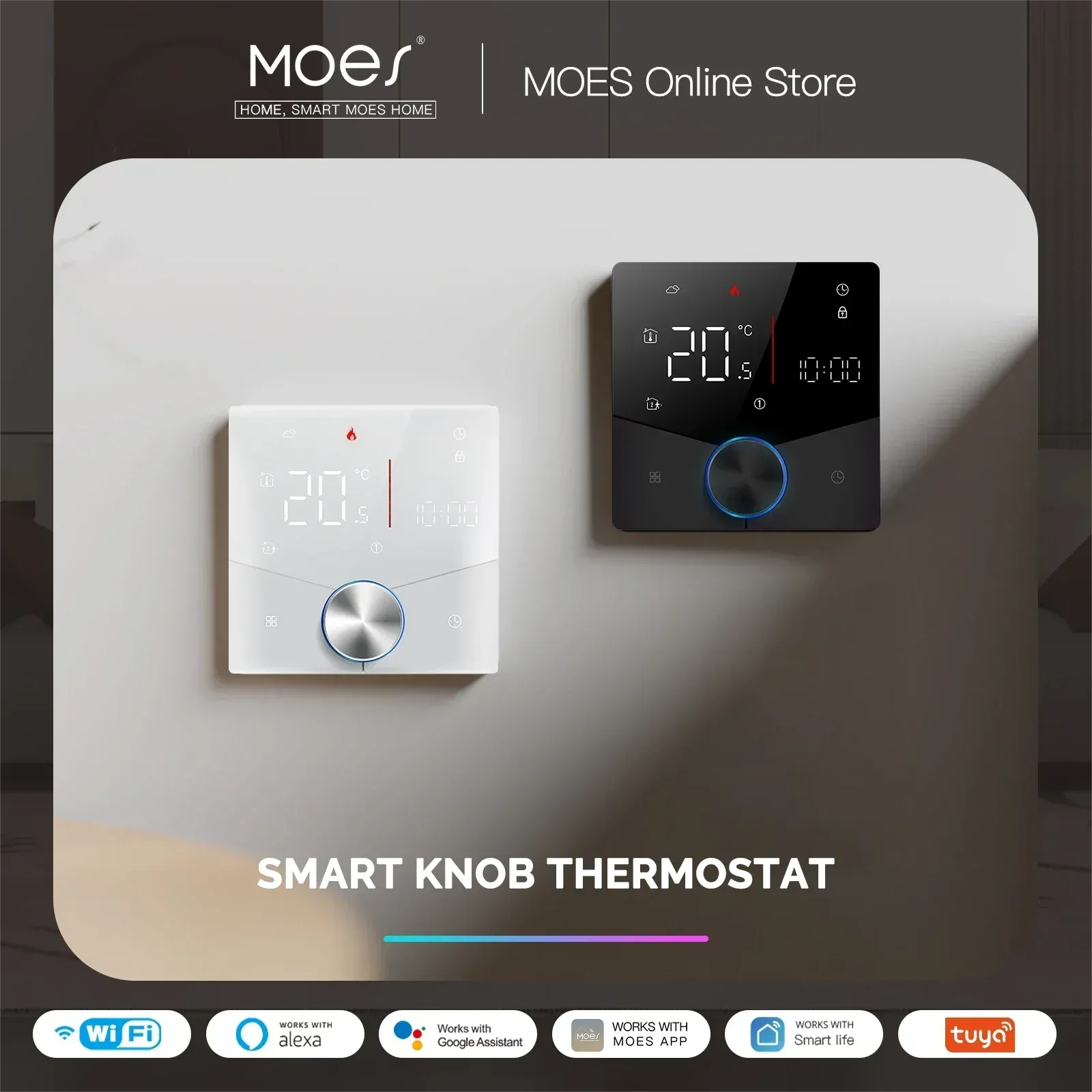 WiFi Smart Heating Knob Thermostat LCD Display Touch Screen Temperature Controller For Water Gas Boiler Electric Heating