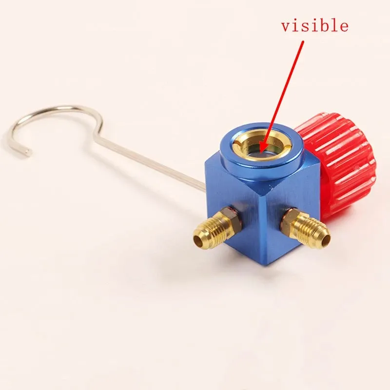 1/8" BSP Visible A/C Manifold Gauge Meter Valve with Hook for Refrigeration & Freon Systems
