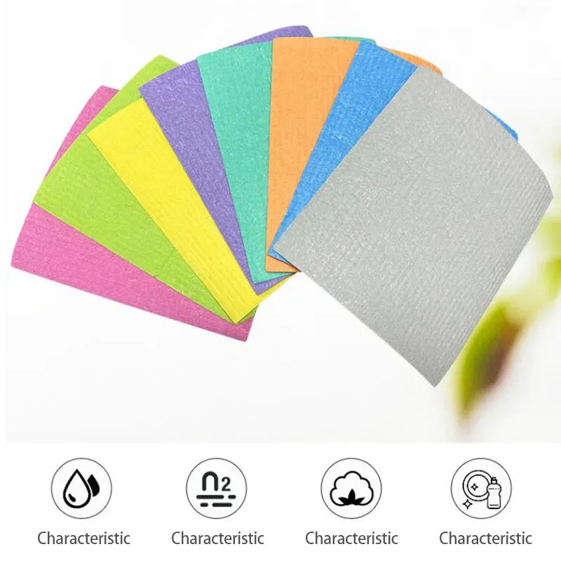 10-Pack Eco-Friendly Reusable Swedish Dishcloths - Versatile Kitchen Cleaning Towels for Household Cleaning