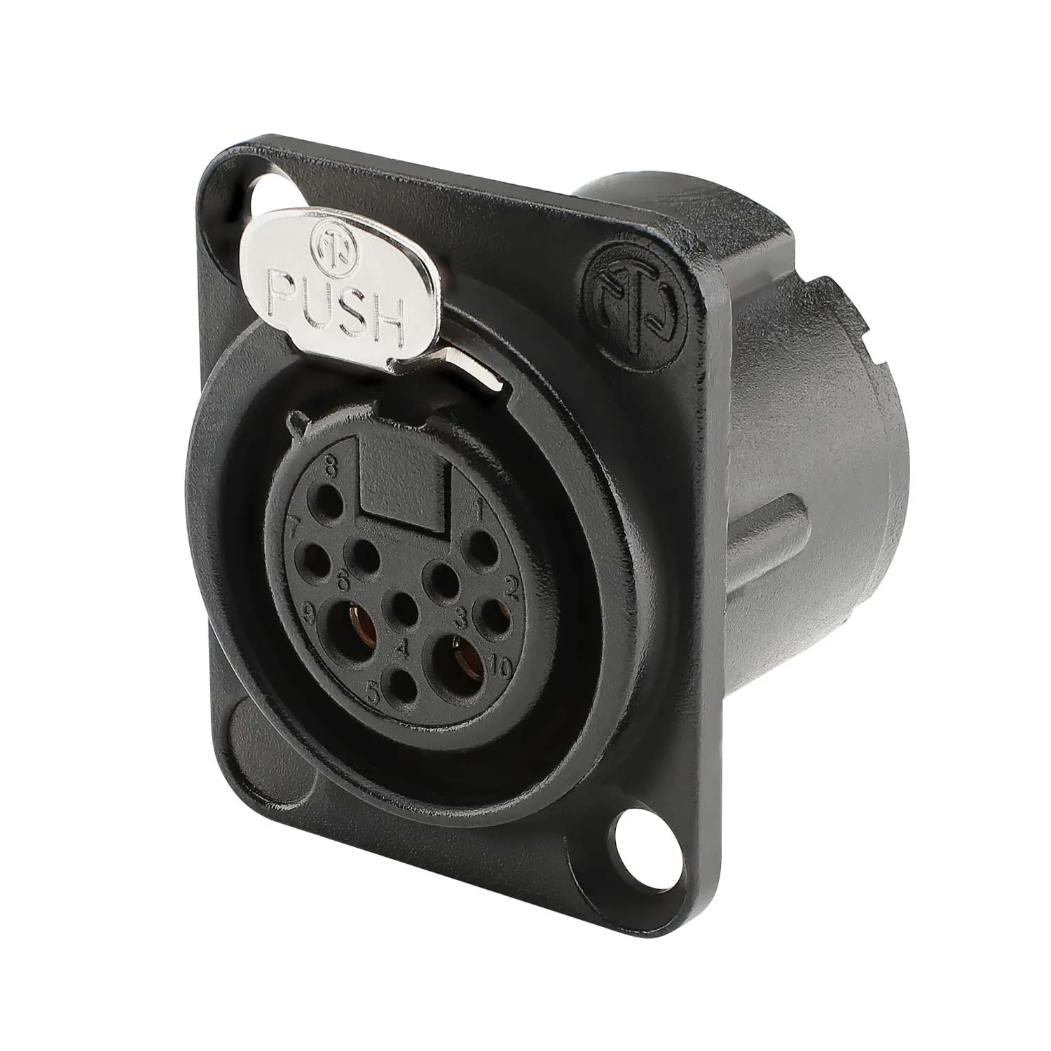 Neutrik , 10-pol Einbaubuchse, vergoldete(r) Kontakt(e), Type D