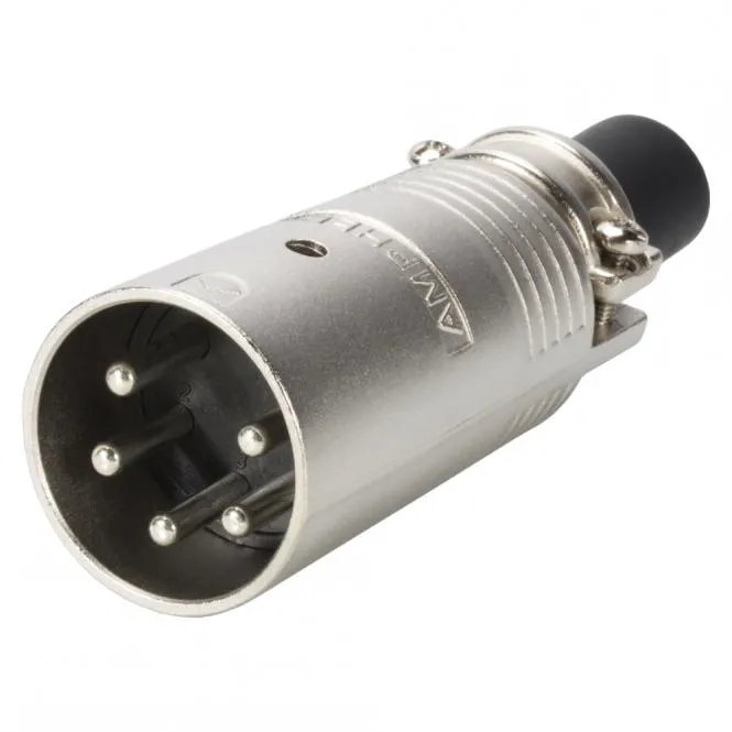 Amphenol EP-Steckverbinder, 5-pol , Metall-, Löttechnik-Kabelstecker, verzinnte(r) Kontakt(e), gerad