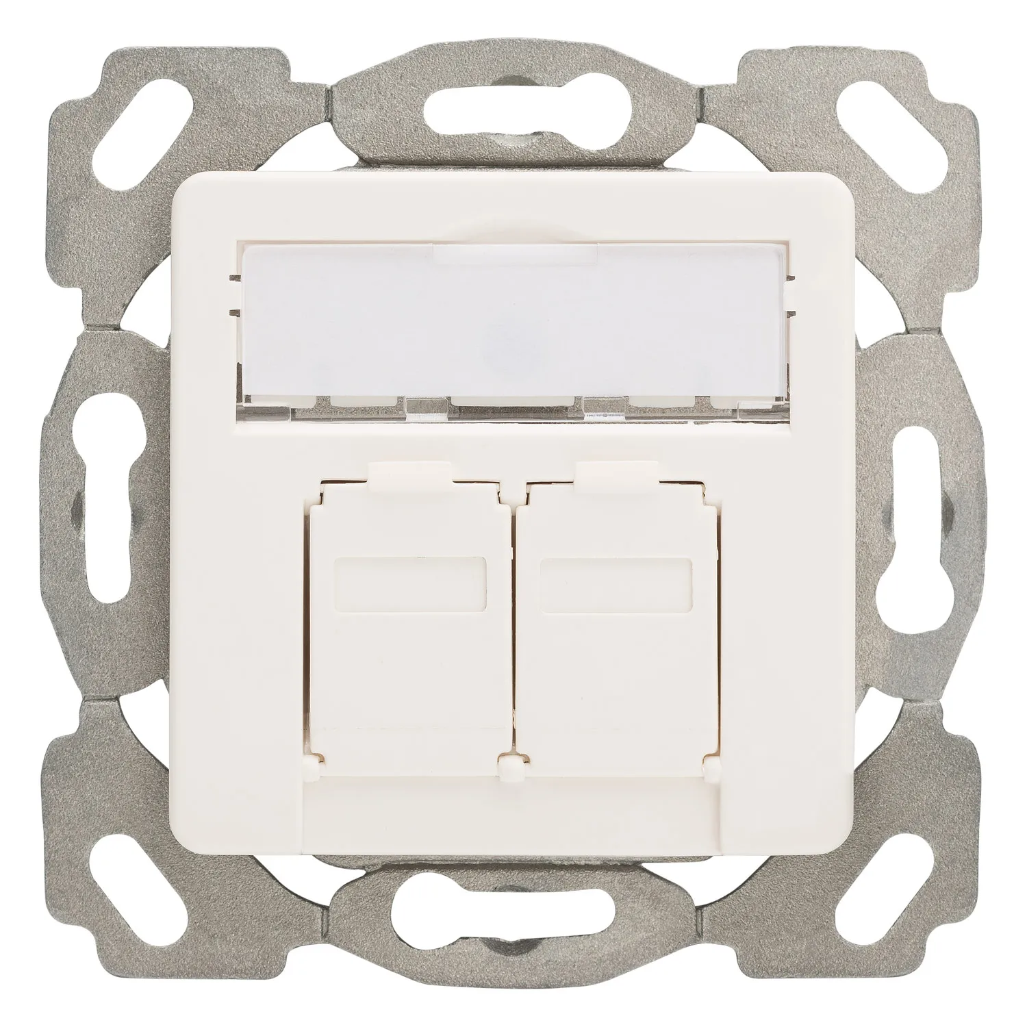 Basic CAT.6a Unterputzdose, bestückt, 2 Cat6a-