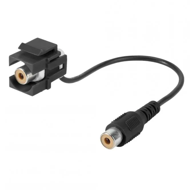 Cinch (RCA), 2-pol , Kunststoff-, Patchkabel-Einbau, vernickelte(r) Kontakt(e), Keystone Clip-In, sc