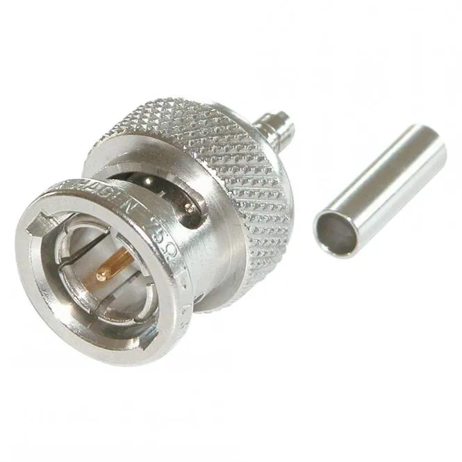 DAMAR & HAGEN BNC Crimp-Kabelstecker 0.4/1.8, gerade, nickelfarben