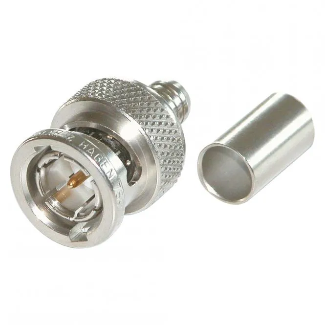 DAMAR & HAGEN BNC Crimp-Kabelstecker 0.6/3.7, gerade, nickelfarben