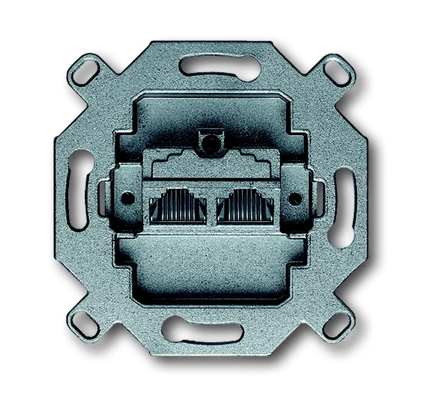 0217, Busch Jaeger, Cat5, 2-fach Netzwerkeinsatz, 2 Steckbuchsen, RJ45, 8/8 polig