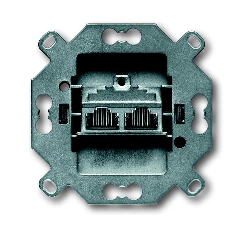 0218, Busch Jaeger, Cat6 2-fach Netzwerkeinsatz, 2 Steckbuchsen, RJ45, 8/8 polig
