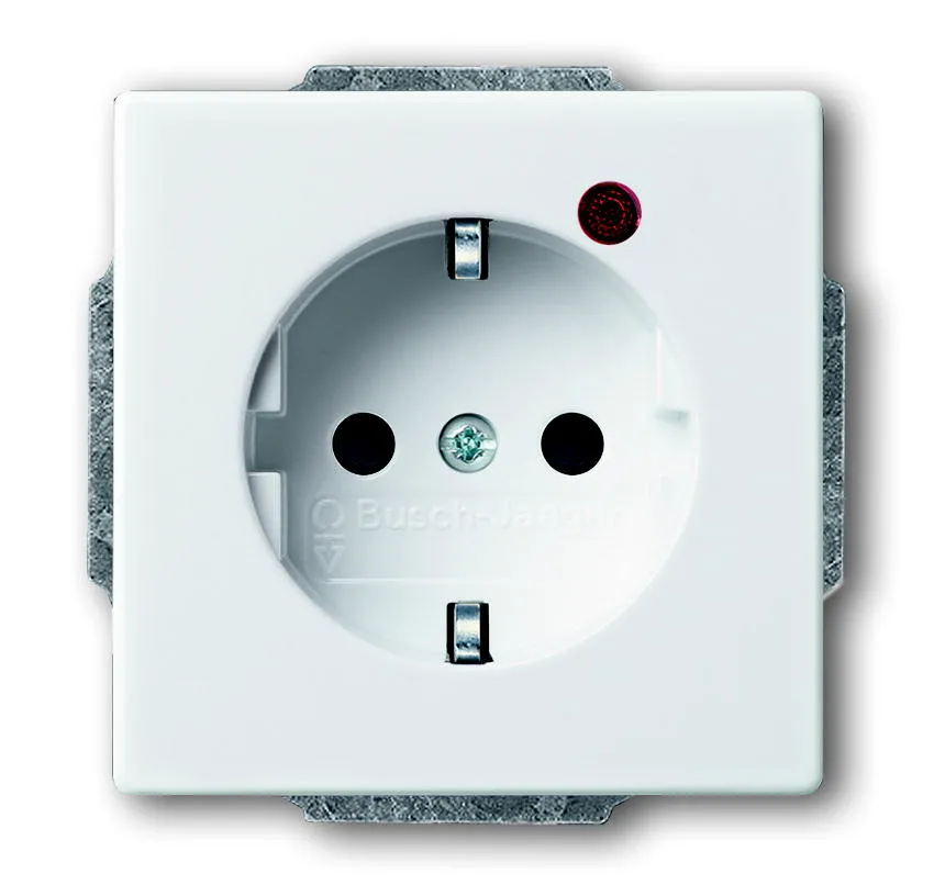 Busch Jaeger, 2300 EUCGL-84, Steckdoseneinsatz mit Kontrolllicht, future, studioweiss