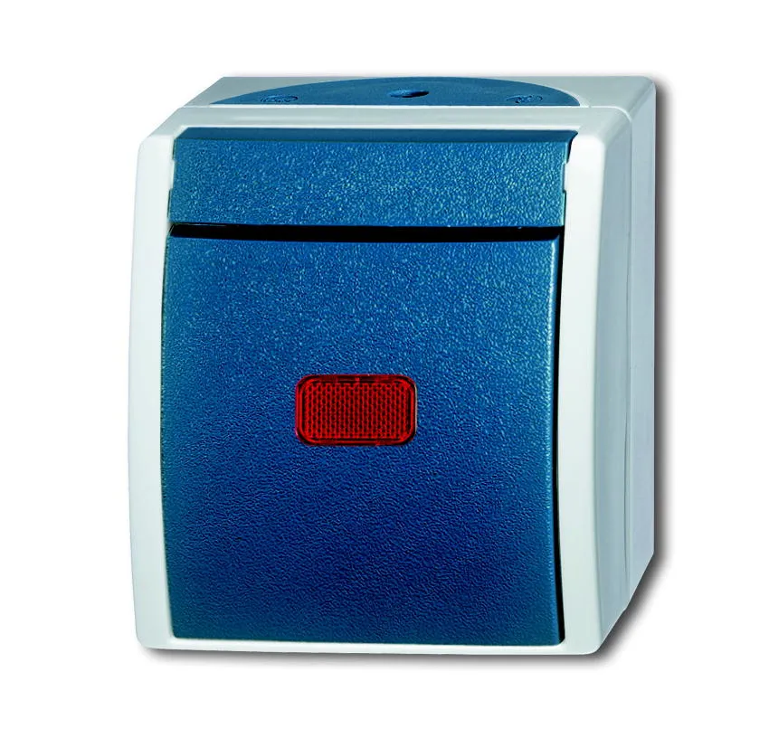 Busch Jaeger, Ocean IP44, 2601/6 SKW-53, Kontroll - Aus-/ Wechselschalter, beleuchtet AP