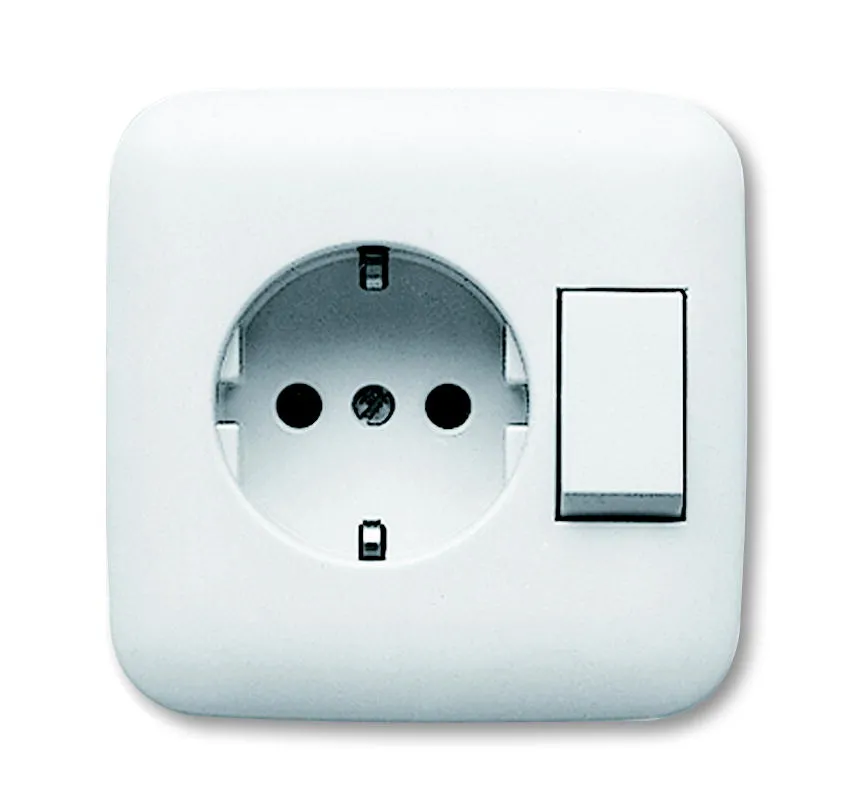 Busch Jäger, Reflex SI, 4310/6 EUJ-214, Steckdose mit Wippschalter, alpinweiss