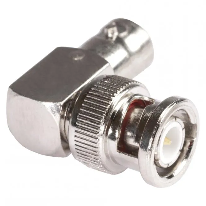 HICON Adapter | BNC female/BNC male abgewinkelt, silbergrau