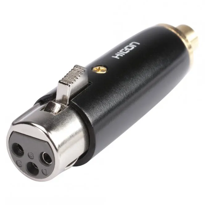 HICON Adapter | Cinch female/XLR 3-pol female gerade, schwarz