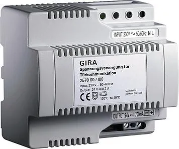 GIRA 257000, Zusatzspannungsversorgung Videoterminal REG 25700