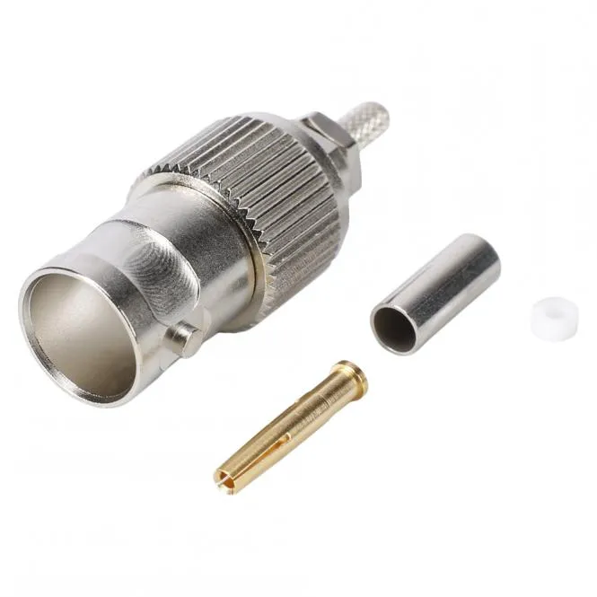 Telegärtner BNC Crimp-Kabelbuchse 0.3/1.8, gerade, nickelfarben