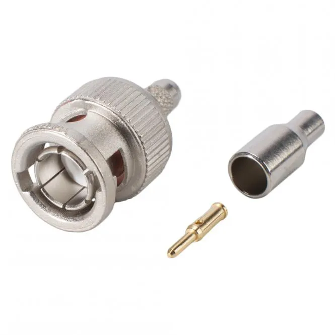 Telegärtner BNC Crimp-Kabelstecker 0.3/1.8, gerade, nickelfarben