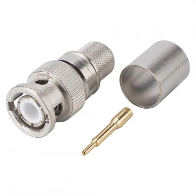 Telegärtner BNC Crimp-Kabelstecker 2.2/7.3, gerade, nickelfarben